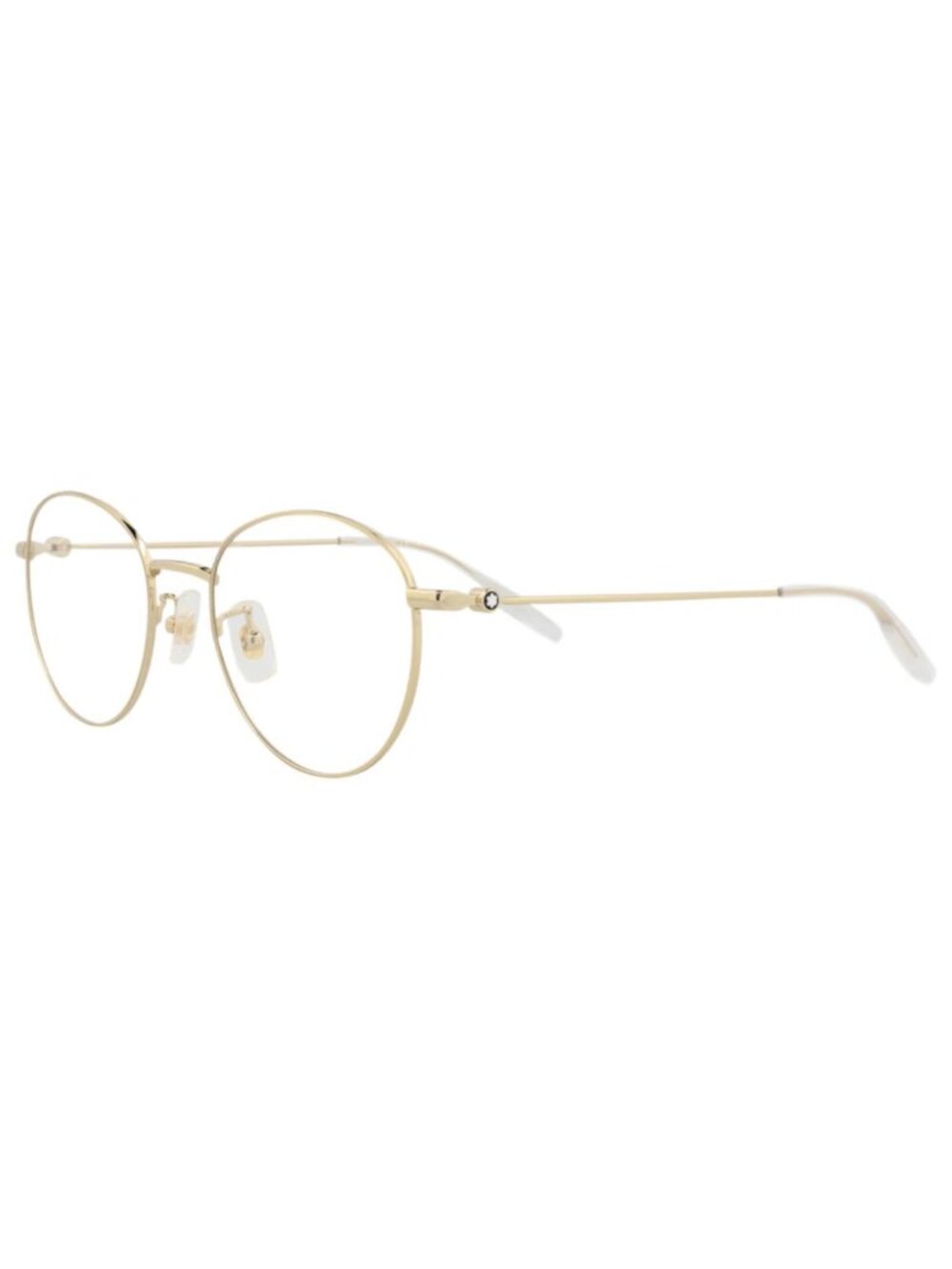 New Montblanc Women's Eyeglasses Round Oval Metal Frame Mens Gold Gold